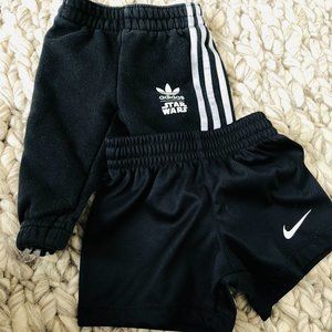 Adidas pants (0-3m) and Nike shorts(6m)